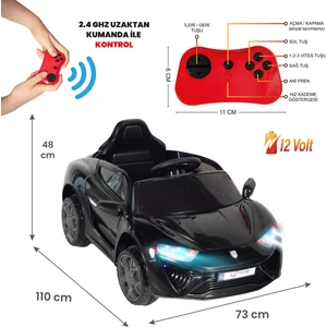 Uj Toys Jagor Akülü Araba 12V-SIYAH