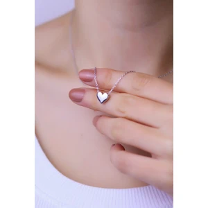 X-lady Accessories  Taşsız Kalp Kolye Gümüş Renk