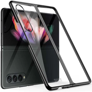 Ceplab Samsung Galaxy Z Fold 3 Kılıf Ince Metal Frame Lüx 360° Derece Esnek Kapak