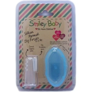 Smiley Baby Mavi Saklama Kaplı Parmak Fırça
