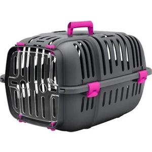 Jet 20 Kedi Köpek Taşıma Çantası Pembe Klipsli 37 x 57 x 33 cm Pembe - Gri