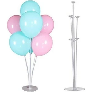 Bal10 Dünyası Balon Standı ve 7 Adet  Makaron Pembe-Mavi Balon Seti