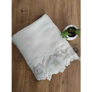 Çeyiz Bahçesi 3 Boyutluya Gülşen Krem Kadife Havlu