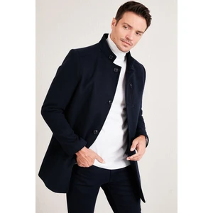 Relaxed Fit Düğmeli Dik Yaka Kaşe Kaban Erkek KABAN 5840099