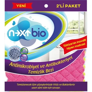 Next Bio Antibakteriyel Mikrofiber Temizleme Bezi 2'li