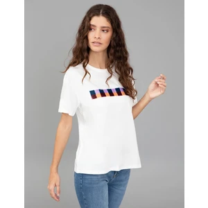 Pierre Cardin Kadın Beyaz Regular Fit Tişört 50244948-VR013