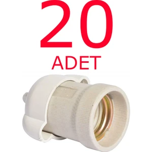 Yağmur Duy - Porselen Yağmur Duy - Standart E 27 Duy 20 Adet