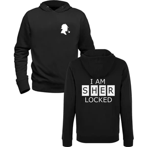 Alfa Tshirt Sherlock Holmes Resimli Baskı Hammer Siyah Ön Arka Baskılı Sweatshirt