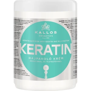 Kallos Cosmetics Keratinli ve Süt Proteinli Keratin Saç Maskesi Kuru, Hasarlı, Kimyasal Işlem Görmüş Saçlar 1000 ml
