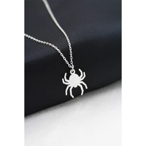 Silver And Silver 925 Ayar Gümüş Beyaz Örümcek Kolye