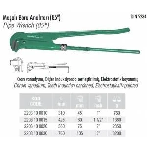 1'' Elta Maşalı Boru Anahtarı