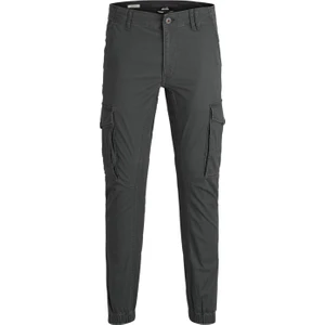 Jack & Jones Normal Düz Koyu Gri Erkek Kargo Pantolon