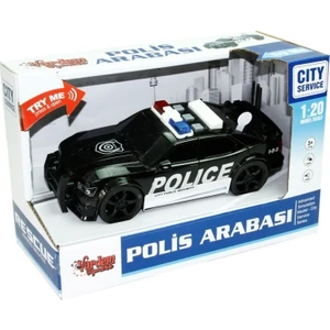 1:20 Sürtmeli Sesli Işıklı Polis Arabası - Siyah