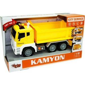 1:12 Sürtmeli Sesli Işıklı Damperli Kamyon
