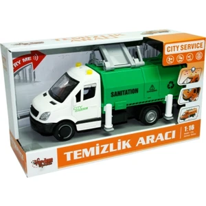 1:16 Sürtmeli Işıklı Sesli Temizlik Aracı - Yeşil