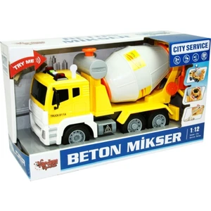 1:16 Sürtmeli Sesli Işıklı Beton Mikseri - Sarı