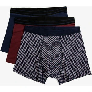 Pamuklu Desenli 3'lü Boxer Seti