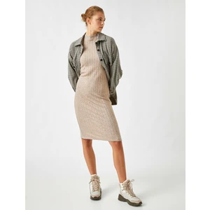 Kadın Yarım Kollu Balıkçı Yaka Midi Elbise