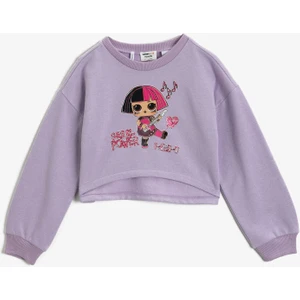 Baskılı Uzun Kollu Sweatshirt Pamuklu