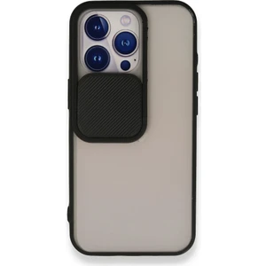 Caseart Apple iPhone 13 Pro Kapak Lensi Açılır Kapanır Kamera Korumalı Kılıf - Siyah