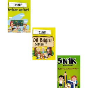 3. Sınıf Problem Defteri + Dil Bilgisi Defteri + Öykü Tamamlama 3 Lü Set