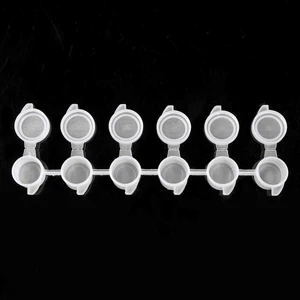 6'lı Boş Şerit Boya Kapları 3 ml Plastik Kapaklı (10 Adet)