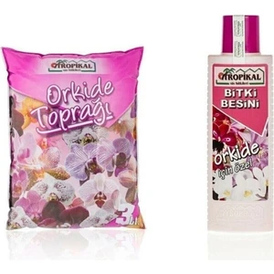 Tropikal Orkide Toprağı 3 Litre | Orkide Besini 225 ml Orkide Bakım Seti