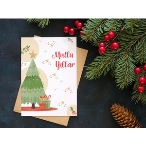 Yılbaşı Happy New Year Tebrik Kartı Kartpostalı