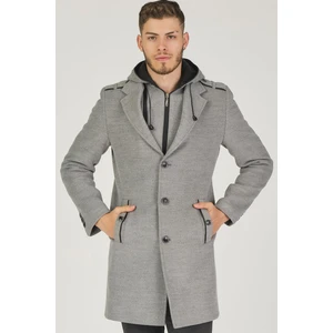 PLT8406 Dewberry Erkek Palto-Gri
