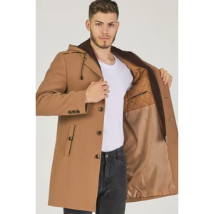 Kadın Midi Palto Yün Karışımlı Uzun Kol Camel Renk Şık Tasarım