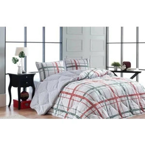 Comforter Çift Kişilik Yorgan Set - Elba Gri Kırmızı