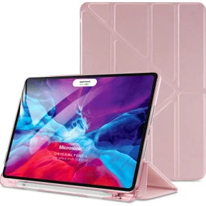Apple iPad Pro 12.9'' 2021 5. Nesil Kılıf (A2378-A2461-A2379-A2462) Origami Pencil Rose Gold