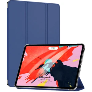 Apple iPad Pro 12.9'' 2021 5. Nesil Kılıf (A2378-A2461-A2379-A2462) Slim Translucent Back Smart Cover Lacivert