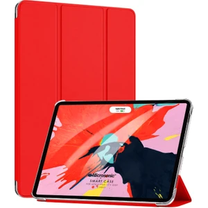 Apple iPad Pro 12.9'' 2021 5. Nesil Kılıf (A2378-A2461-A2379-A2462) Slim Translucent Back Smart Cover Kırmızı