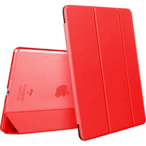 Apple iPad 10.2'' 9. Nesil (A2602-A2604-A2603-A2605) Smart Case ve Arka Kılıf Kırmızı