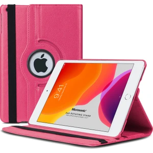 Apple iPad 10.2'' 9. Nesil (A2602-A2604-A2603-A2605) Kılıf 360 Rotating Stand Deri Pembe