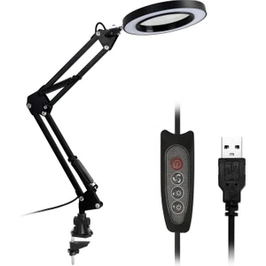 USB 5x Büyüteç Masa Lambası Büyüteç LED Işık 3 Karartma (Yurt Dışından)