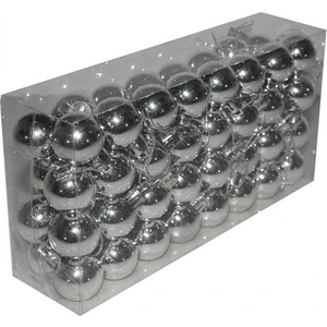 60 Adet Yılbaşı Cici Top Süsü 3 cm Gümüş Ağaç Süsü