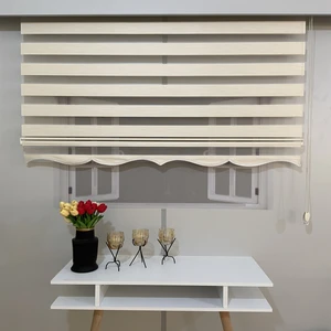 Volper Mekanik Vp 913 Stor Zebra Perde Bambu Krem Etek Dilimli 170X200