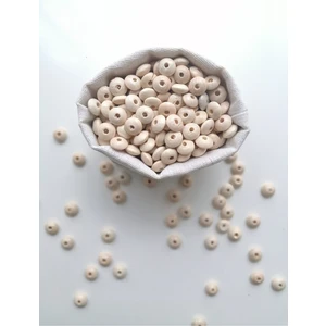 Sihirli Halka Ham Yassı Ahşap Boncuk 100 Adet