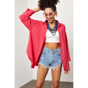Fuşya Oversize Uzun Gömlek 2KXK2-45525-65