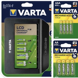 57688 LCD Üniversal Şarj Ciahzı + 800 mAh AAA Şarjlı Pil + 2100 mAh AA Şarjlı Pil