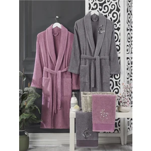 Havlulu Bornoz Seti 4\'lü