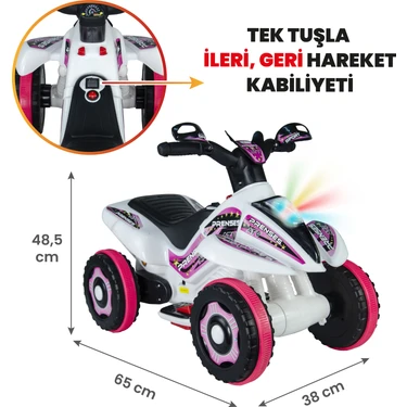 UJ Toys Akülü Atv 6V Safari-Beyaz