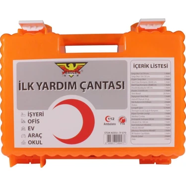 Eagle İlk Yardım Çantası 32x28x13 cm Sargı Bezi ve Medikal Malzemelerle Darbelere