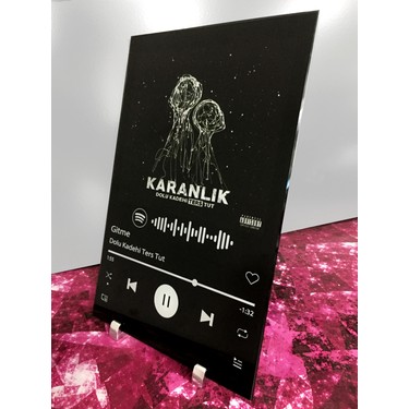 en shop spotify black cam plak metal standli fiyati