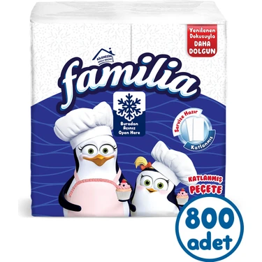 Familia 100'lü Katlanmış Peçete (8 Paket x 100