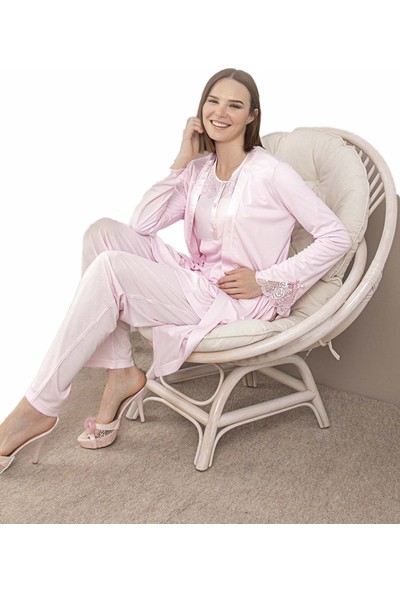 Rozalinda 123 Kadın Kışlık Lohusa 3'lü Pijama Takımı