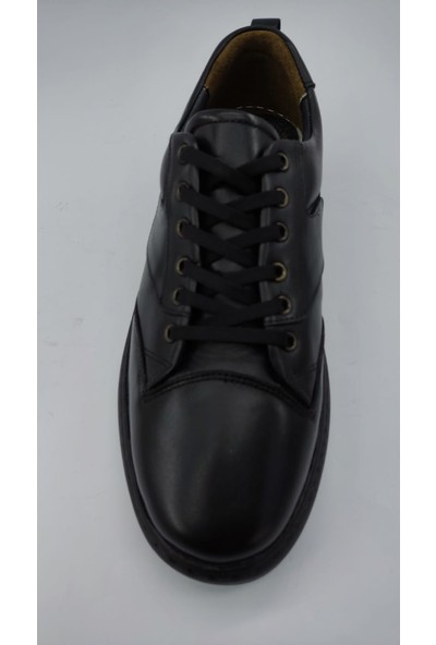 Black Leg Siyah Bagcıklı Kauçuk Taban Deri Iç ve Dış Yüzey Erkek Günlük Ayakkabı