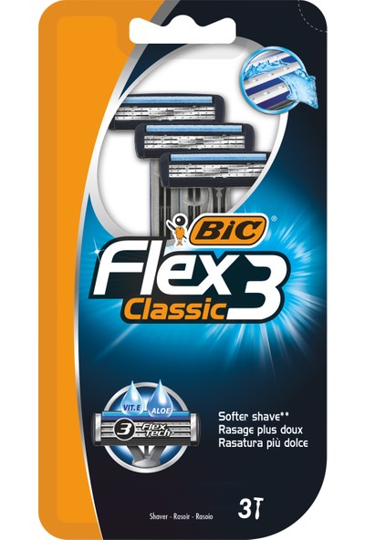 Bic Flex 3 Bıçaklı Tıraş Bıçağı 3'lü Poşet x 5 Paket